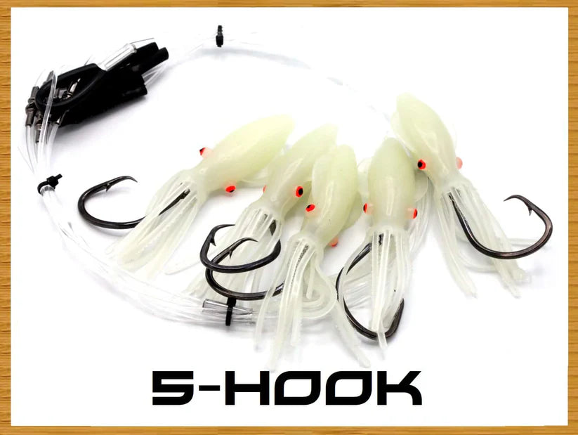 Tormenter Squid Deep Drop Rig - Carbon 5 Hook
