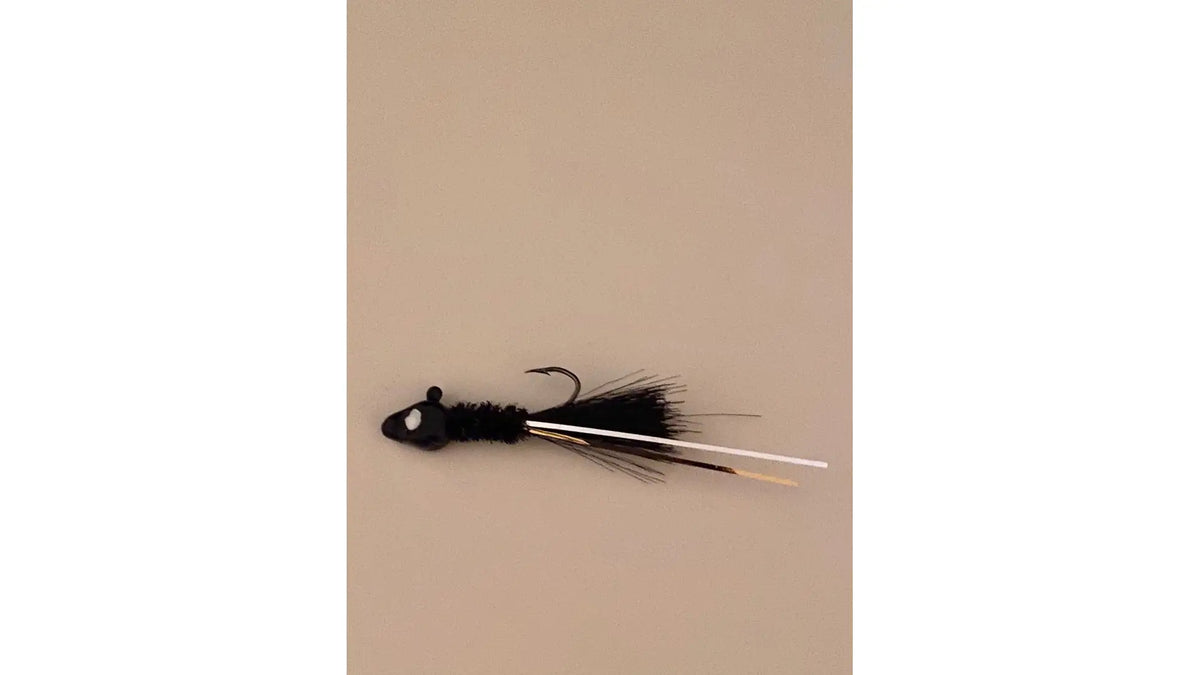 Slater's Jigs Light-nin Flash Jig #2 Sickle Hk-1/8 oz Black Head Black Flash