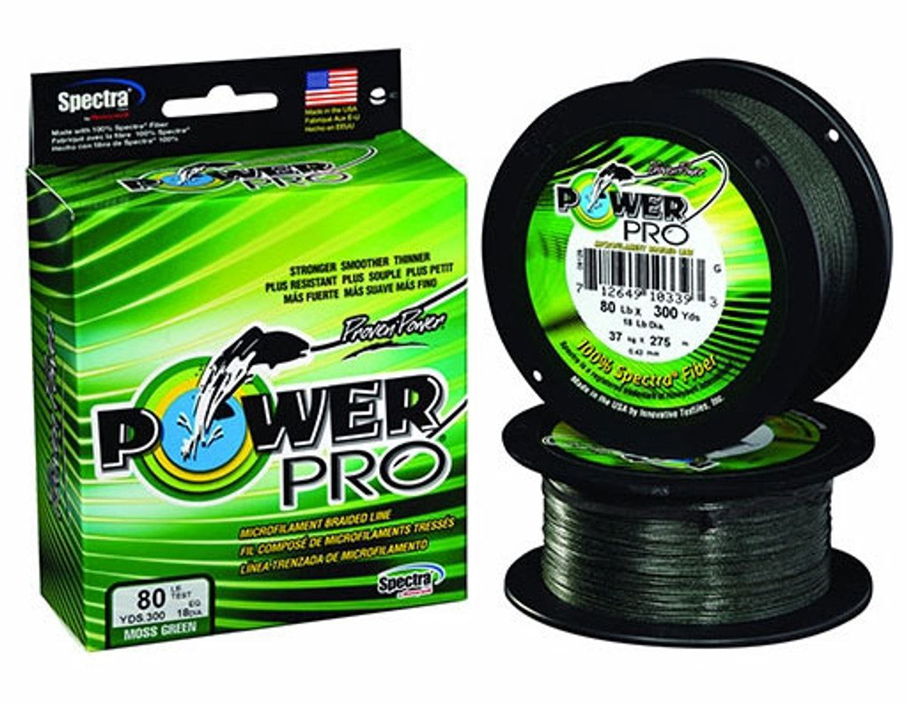 PowerPro Braided Spectra Fiber Fishing Line Moss Green - 150lb. 500 Yards.