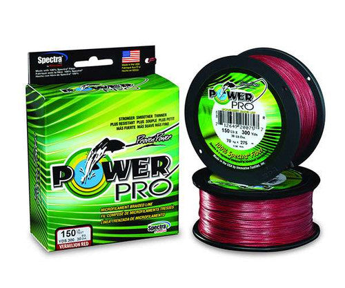 PowerPro Braided Spectra Fiber Fishing Line Vermilion Red 3,000 Yards.