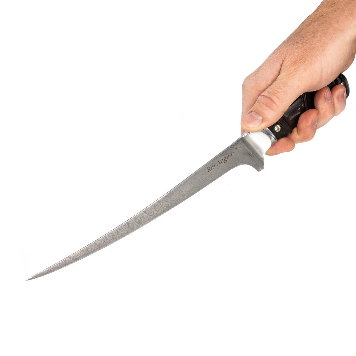 Rite Angler Damascus Steel Fillet Knife 8" With Sheath
