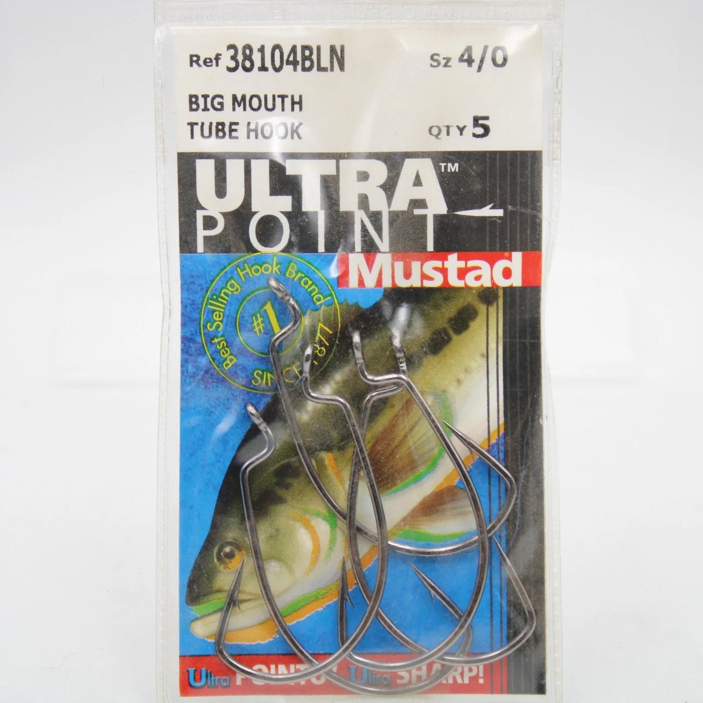 Mustad Ultra Point Ultra Sharp Big Mouth Tube Hooks 5 Pack 38104BLN Size 4/0