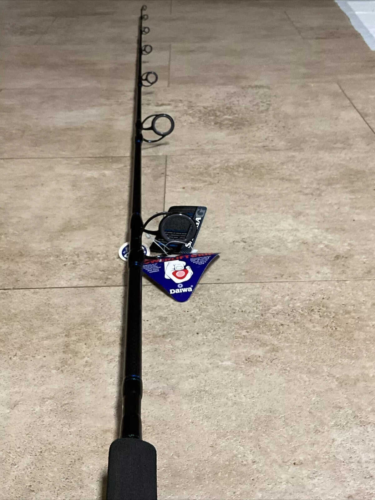 Daiwa 7' Saltiga Boat Rod, Medium Action, Regular Taper, Spinning, Foam Butt.