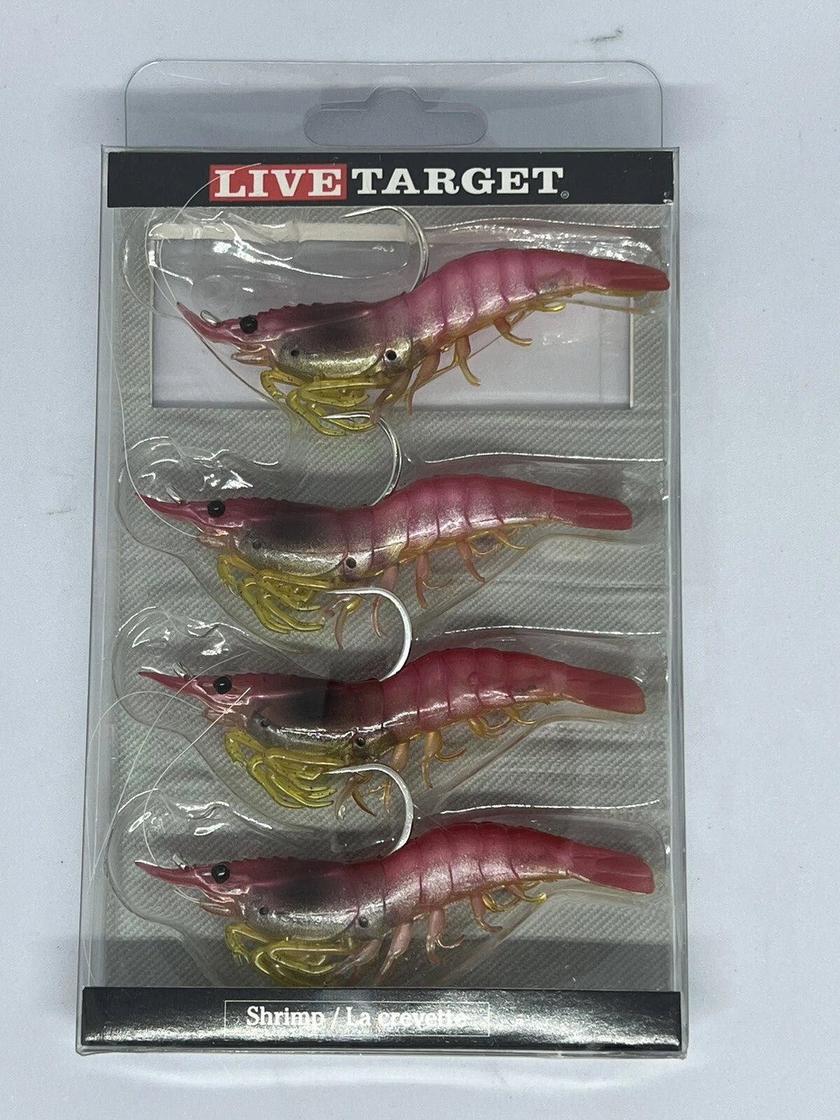 Live Target Rigged Shrimp 3" 1/4oz 4 Pack Pre-Rigged Soft Bait