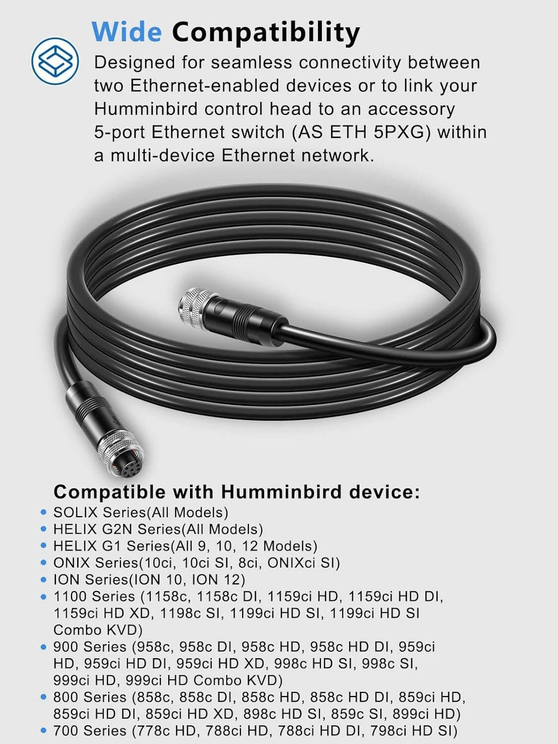 Humminbird® 720073-2 - 8-Pin to 8-Pin 10' Network Cable AS EC 10E 7200732