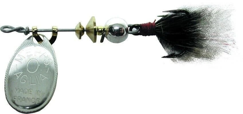 Mepps Aglia In-Line Spinner 1/12Oz Dressed Hook Silver Blade/Gray Tail B0ST S-G