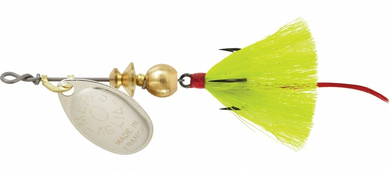 Mepps AGLIA Dressed #0 SILVER / Yellow B0ST S-Y-1/12oz