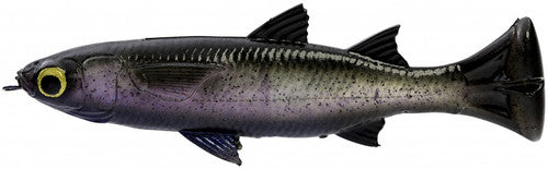 Savage Gear Pulse Tail Mullet 4" 2+1 LB - Dark Mullet Fishing Lure, Realistic Bait For Saltwater & Freshwater