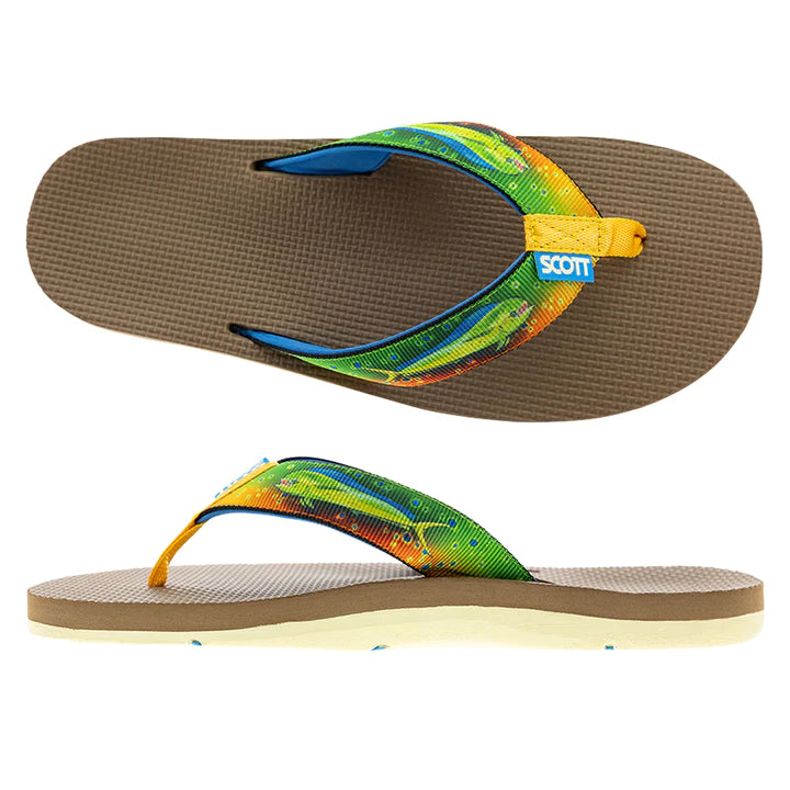 Scott Hawaii Kaiko Open Ocean Bright Mahi Mahi Sandals.