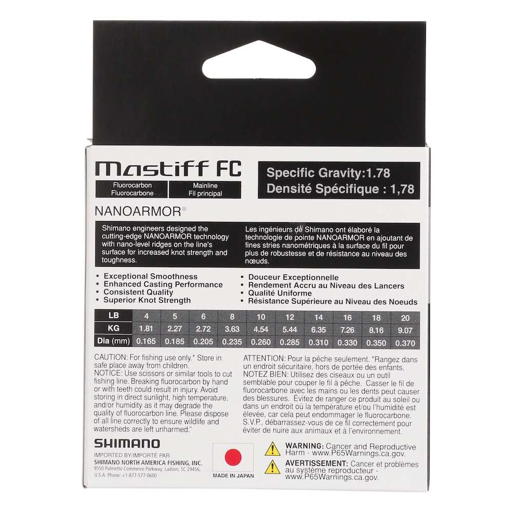 Shimano Mastiff FC Fluorocarbon Line.