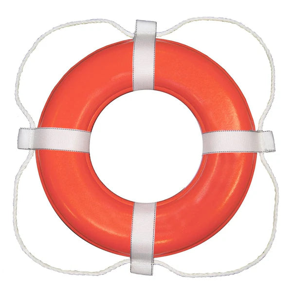 Taylor Made Vinyl Coated Foam Life Ring, 30" Orange w/White Rope.