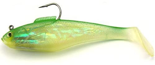 Tsunami Holographic Swim Shad 6" 4 pack Chartreuse/Silver SS6-4-1