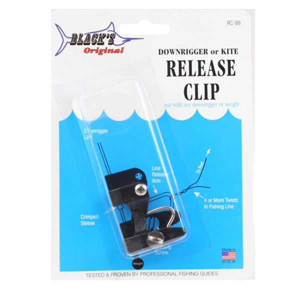 Black Marine Downrigger or Kite Release Clip RC-99