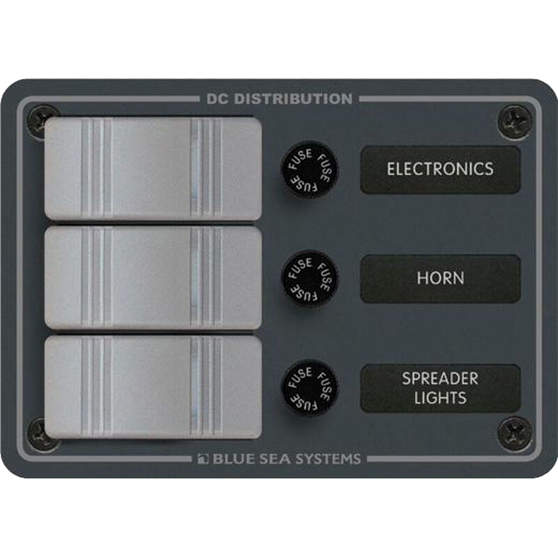 Blue Sea Water-Resistant Contura Switch Fuse Panel - 3-Position Vertical
