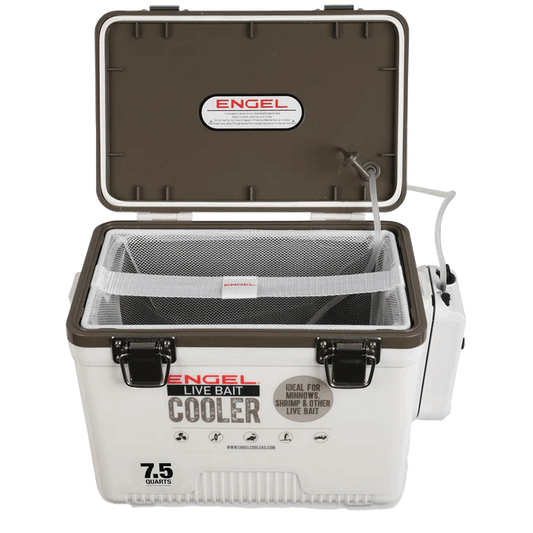 Engel Live Bait Cooler with Air Pumps.