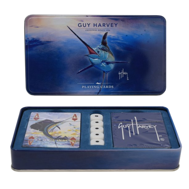 Guy Harvey Playing Cards and Dice Set with Collectible Tin – Tuppens