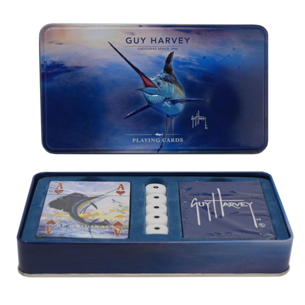 Guy Harvey Playing Cards and Dice Set with Collectible Tin