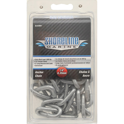 Shoreline Marine Galvanized Anchor Chain 1/4" x 4'