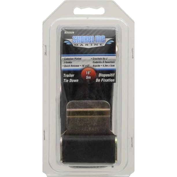 Shoreline Marine 16' Gunwale Tie Down Strap with J-Hooks