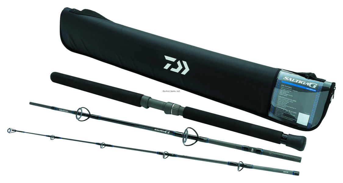 Daiwa SATR632MHS Saltiga Saltwater Travel Rod, 6'3" Medium Heavy Fast Action 2pc, Spinning, Line Wt. = 30-50 Braid