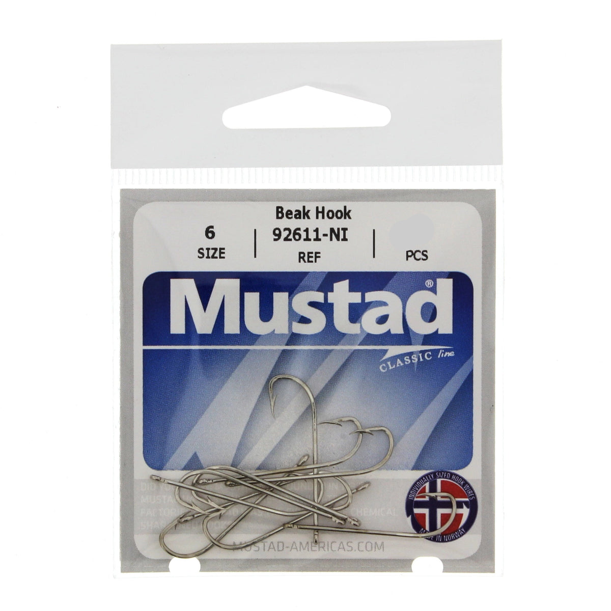 Mustad Beak Hook - Special Long Shank 92611 Nickel
