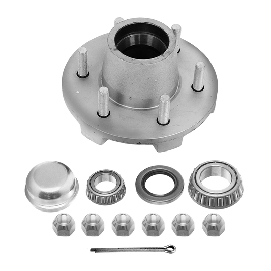 WaterLand Trailer Idler Hub Assembly 1-3/4" x 1-1/4" for 3,000-lb Axles - 6 Lugs on 5-1/2".
