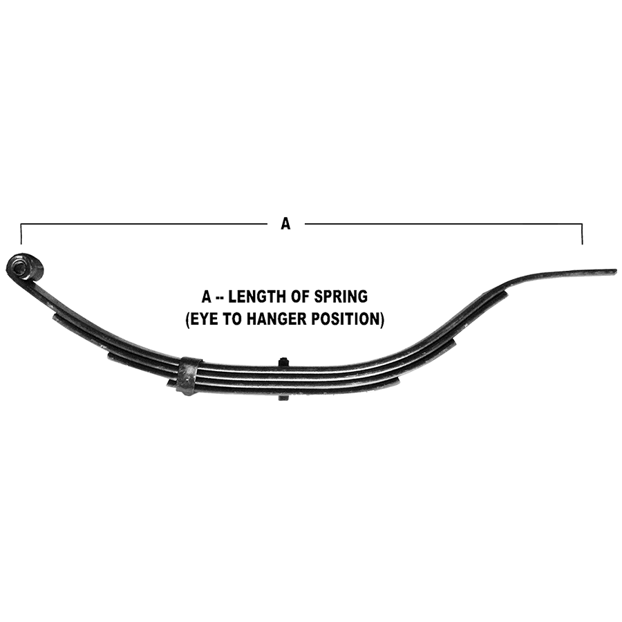 3-Leaf Single-Eye Spring Slipper for 470-lb Trailer Axles - 20" Long 1 3/4" Wide