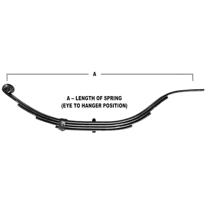 3-Leaf Single-Eye Spring Slipper for 470-lb Trailer Axles - 20" Long 1 3/4" Wide