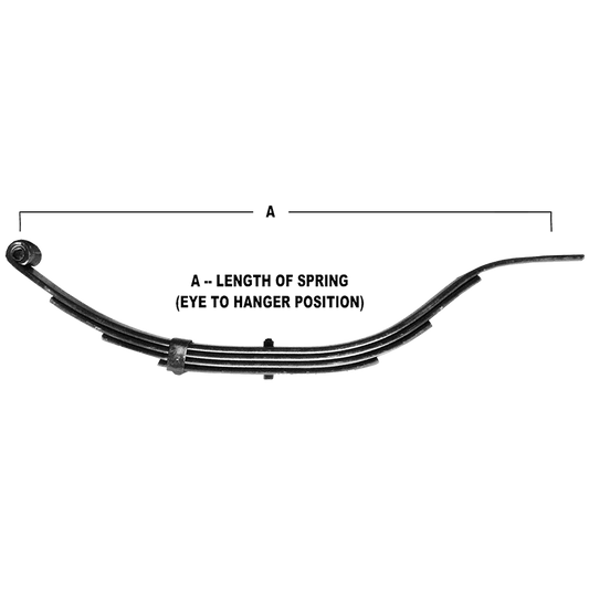 3-Leaf Single-Eye Spring Slipper for 470-lb Trailer Axles - 20" Long 1 3/4" Wide