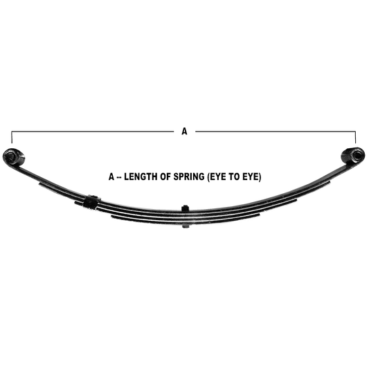 4-Leaf Double-Eye Spring for 1,000-lb Boat Trailer Axles - 26" Long 1 3/4" Wide