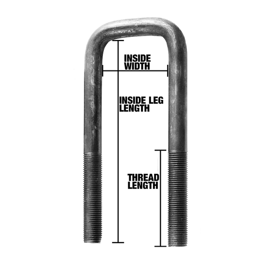 U-BOLT Galvanized Square  3/8'' (UB18G) - 2 1/8''W X 1 7/8''L