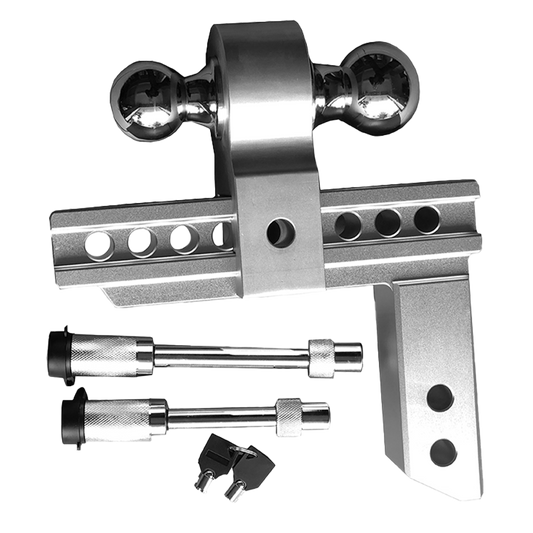Tuppen's - MASTER HAULER 2-Ball Drop Adjustable Aluminum Hitch, 8 in. Drop / 8 in. Rise.