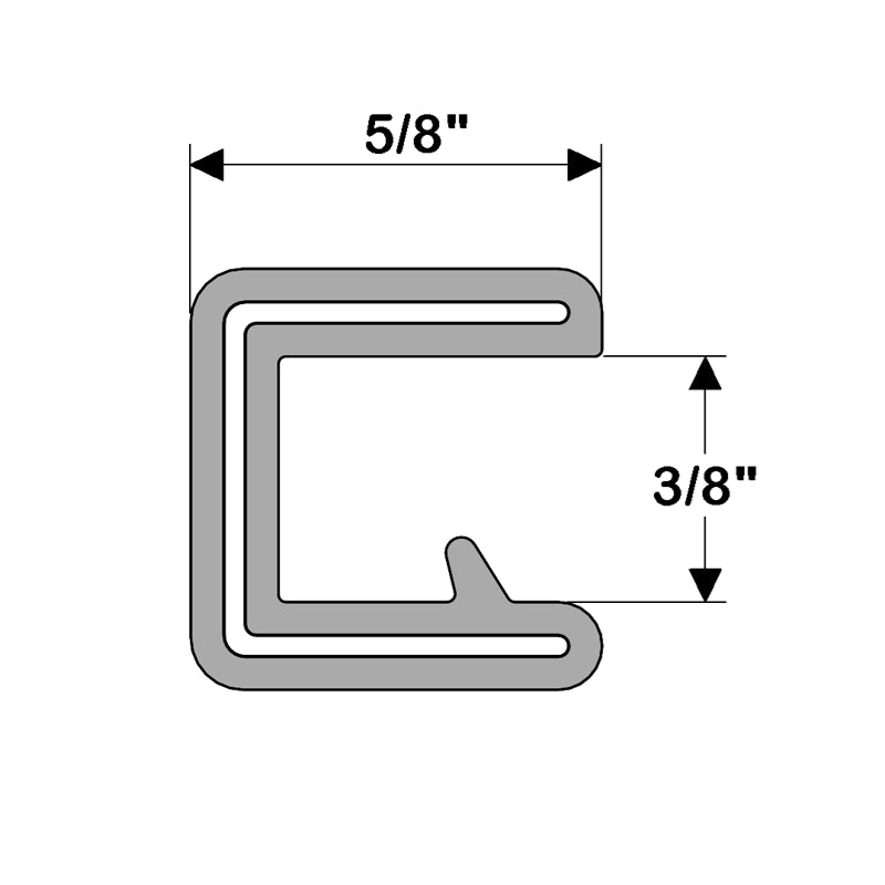 Taco Marine Metals 3/8” White Flexible Vinyl Boat Hatch Flex Trim per foot