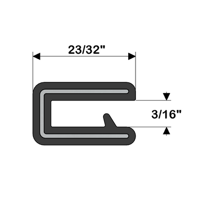 Taco Marine Metals 3/16” White Flexible Vinyl Hatch Boat Flex Trim Per Foot