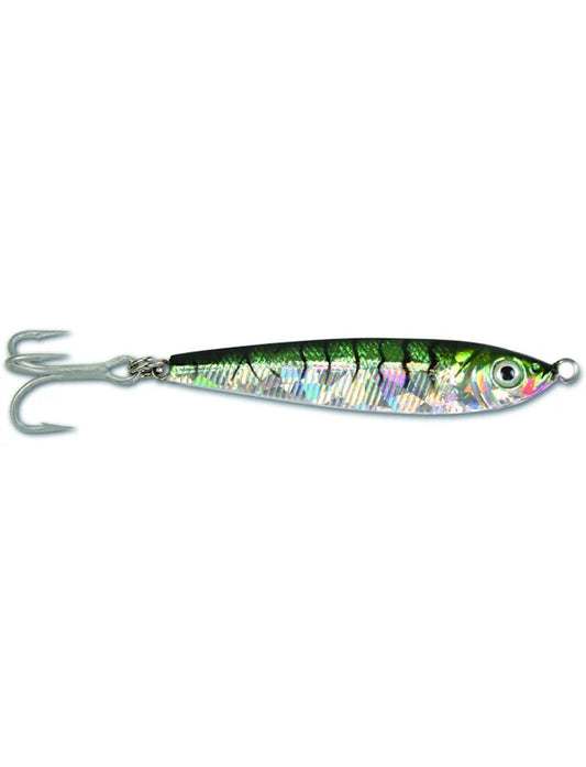 GOT-CHA JF4-GTS Jigfish Lure, 4", 4 oz, 3/0 Treble Hook, Green/Silver