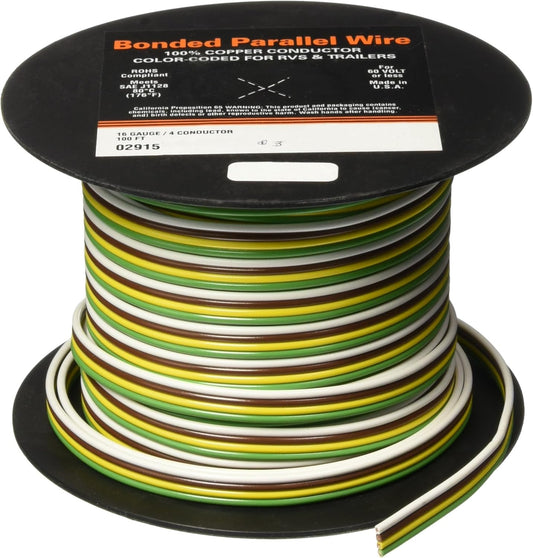 East Penn Deka 16 - 4 Gauge Trailer Wire per Foot, Yellow, Green, White, Brown.