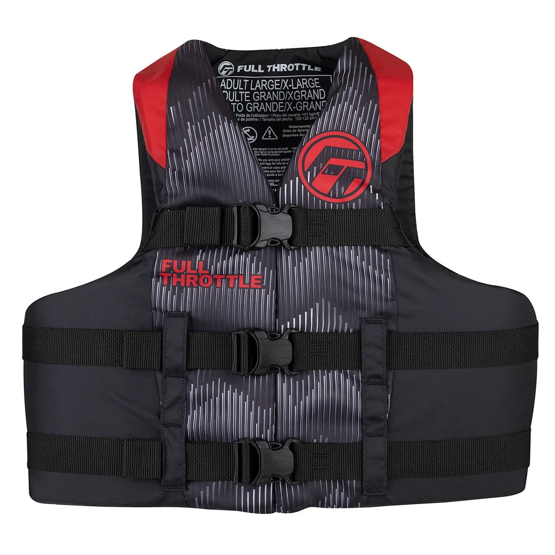 Full Throttle Adult Nylon Life Jacket - Large/x-large - Red - 112200-100-050-22