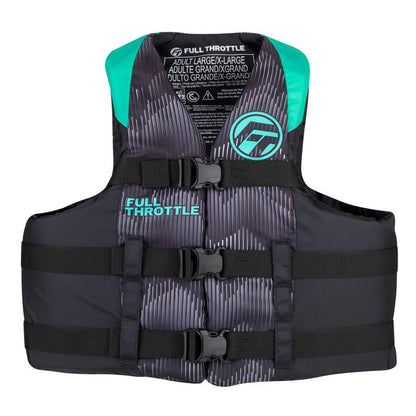 Full Throttle Adult Nylon Life Jacket - Aqua - S/M