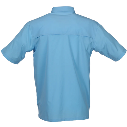 Bimini Bay Placid Blue Flats V Men's Short Sleeve Shirt Featuring BloodGuard Plus