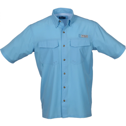 Bimini Bay Placid Blue Flats V Men's Short Sleeve Shirt Featuring BloodGuard Plus