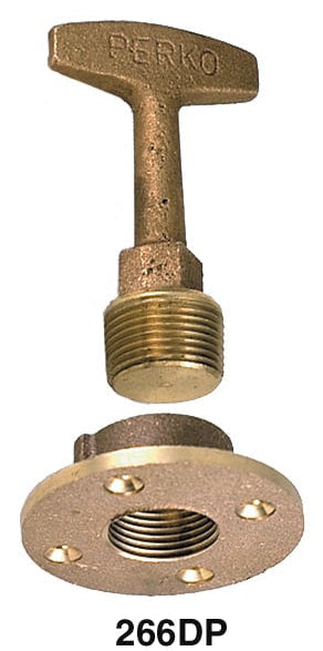 Perko 0266DP0PLB Cast Bronze Garboard T Handle Drain Plug