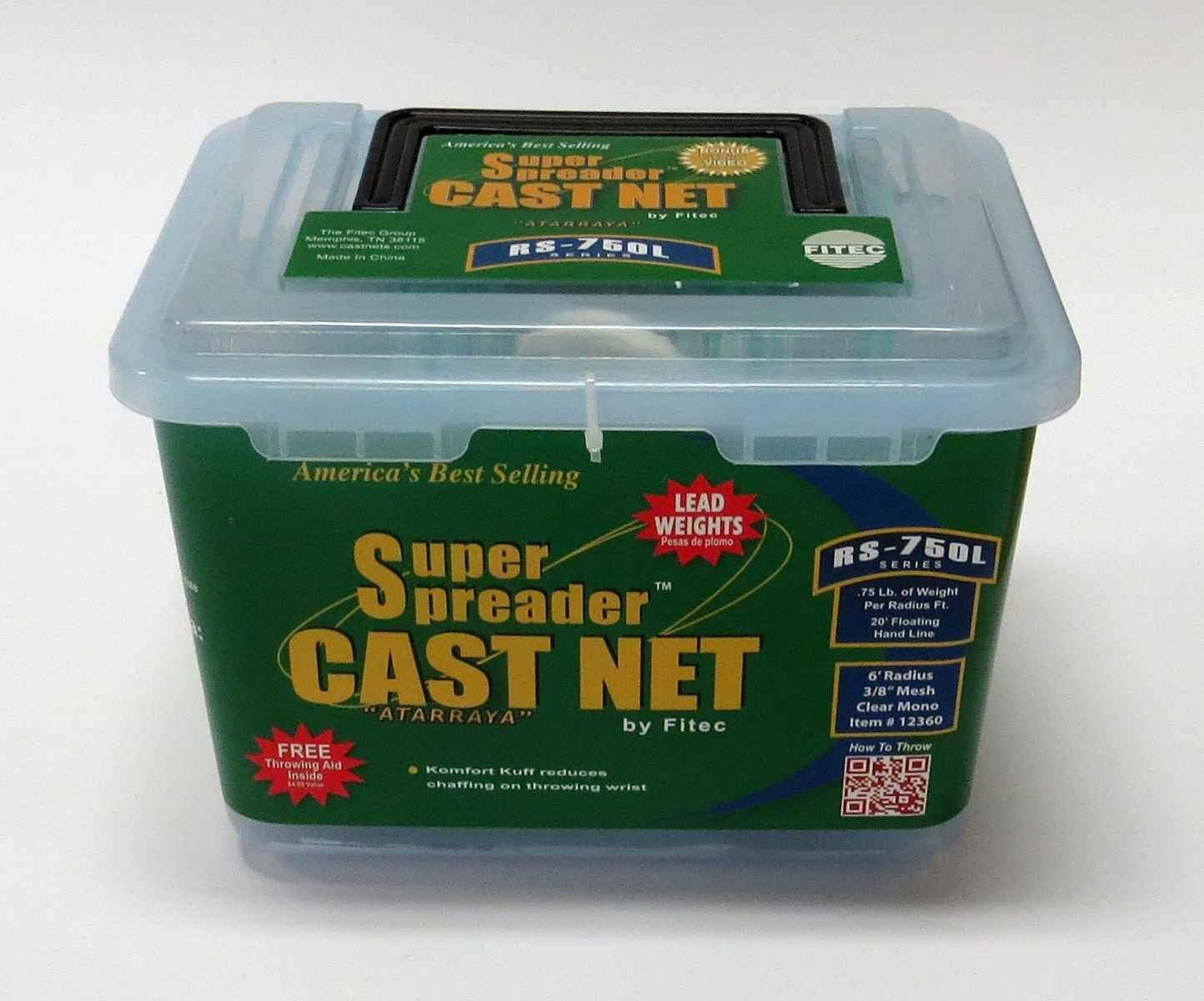 Fitec RS-750 Series Cast Net 3/8" x 10' with Lead - Clear Mono 10'.