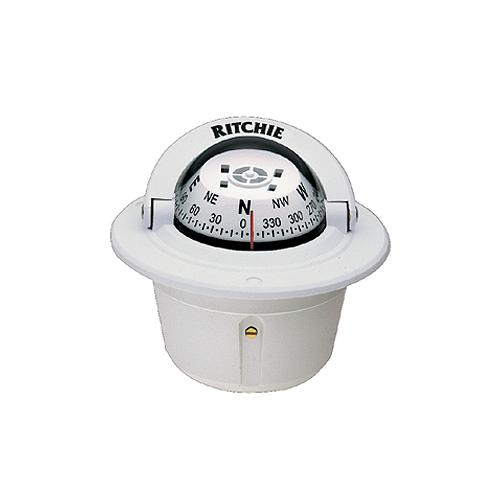 Ritchie 2-3/4" Explorer Flush Mount Compass, White F-50W.