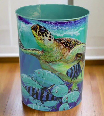 Rivers Edge Waste Basket - Guy Harvey Sea Turtle.