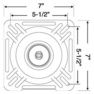 Springfield Marine® 1615254-EC - KingPin™ 7" L x 7" W x 3/4" D E-Coat Steel Quik-Tilt Seat Mount