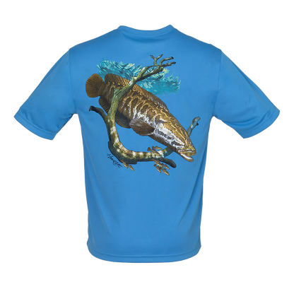 HOOK M' MEN'S FRESHWATER SHORT SLEEVE PERFORMANCE SHIRT - SNAKEHEAD MARINA