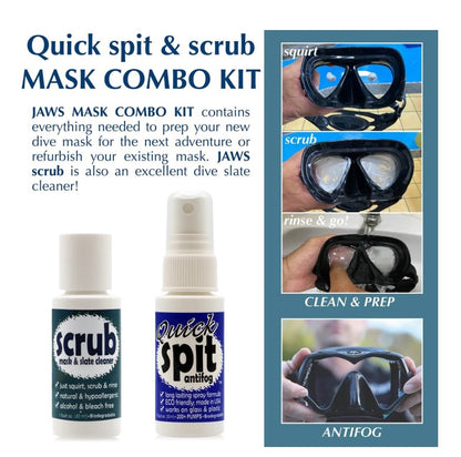 Jaws Spit and Scrub Antifog - Cleaner Combo Pack.