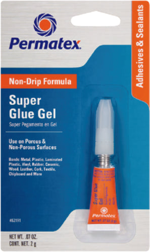 Permatex 82191 Super Glue Gel, 2 Grams - .07 Ounce.