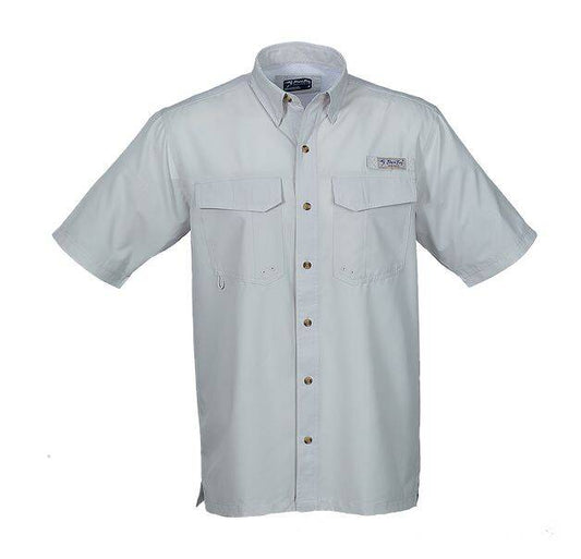 Bimini Flats V Short Sleeve Antarctica White Fishing Shirt