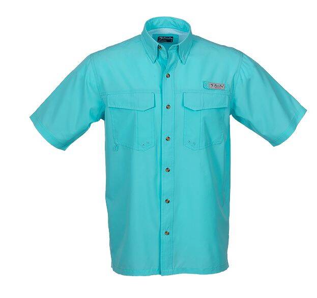 Bimini Flats V Short Sleeve Aqua Fishing Shirt